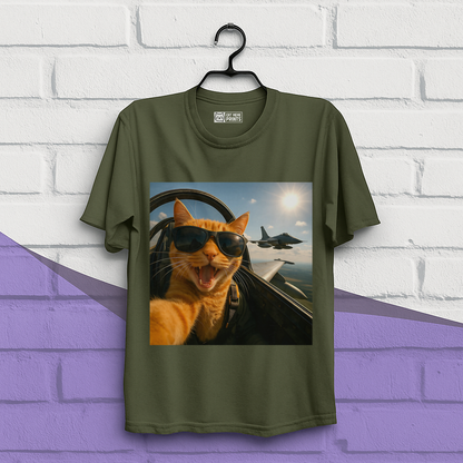 Cat Selfie Jet Airplane T-Shirt