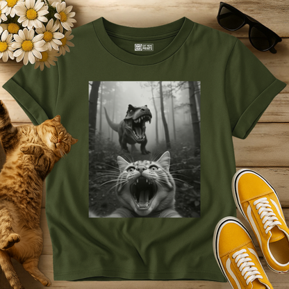 Cat Selfie With T-rex T-Shirt
