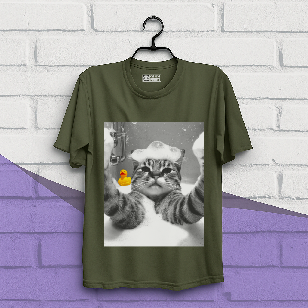 Cat Selfie in Bathtub T-Shirt