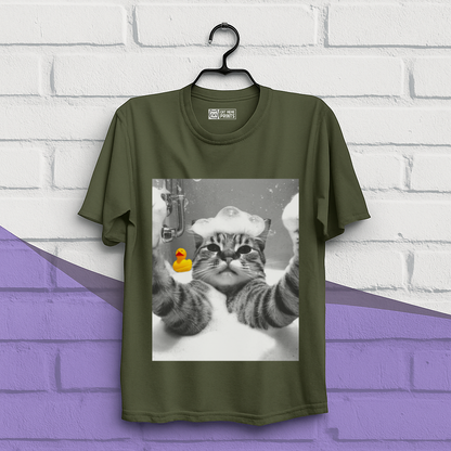 Cat Selfie in Bathtub T-Shirt