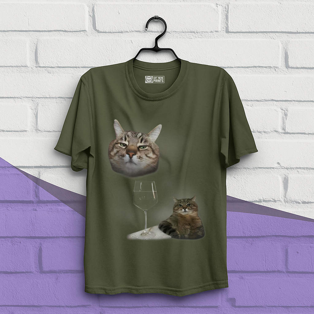 Cat Drinking Meme T-Shirt
