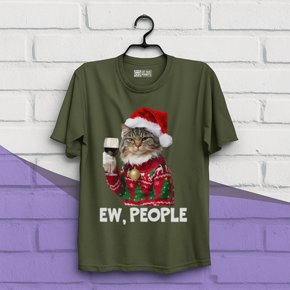 Ew People Cat Meme Christmas T-Shirt