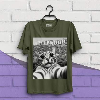 Cat taking Selfie With Hollywood Sign T-Shirt
