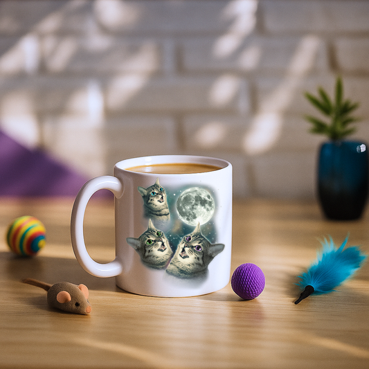 Three Cat Moon 3 Wolfs Cat Mug