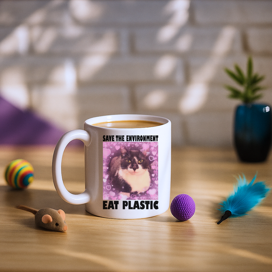 Save The Environment Eat Plastic Mug