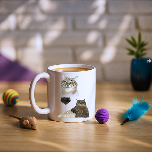Cat Drinking Meme Mug