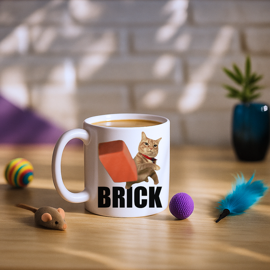 Cat Throwing Brick Mug