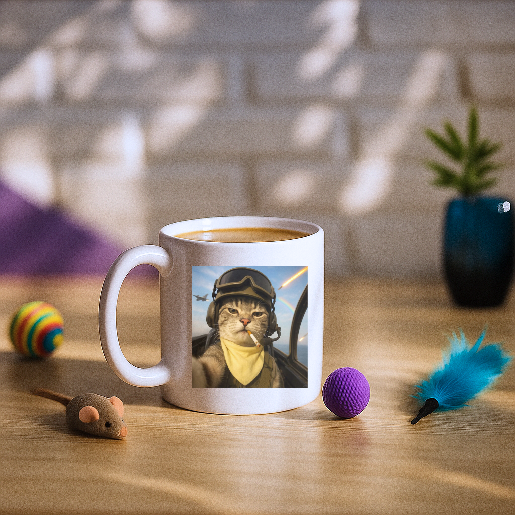 Pilot Cat Selfie Mug