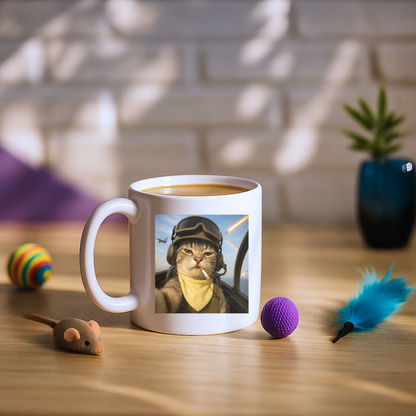Pilot Cat Selfie Mug