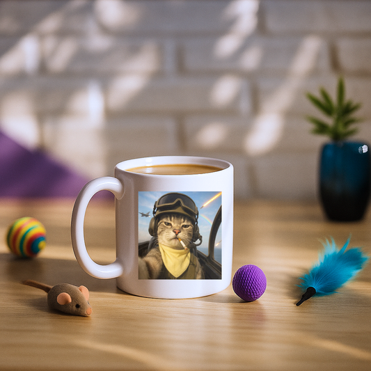 Pilot Cat Selfie Mug