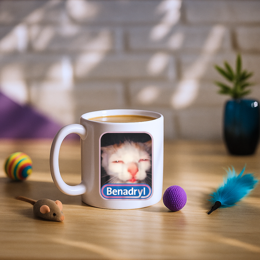 Benadryl Cat Mug