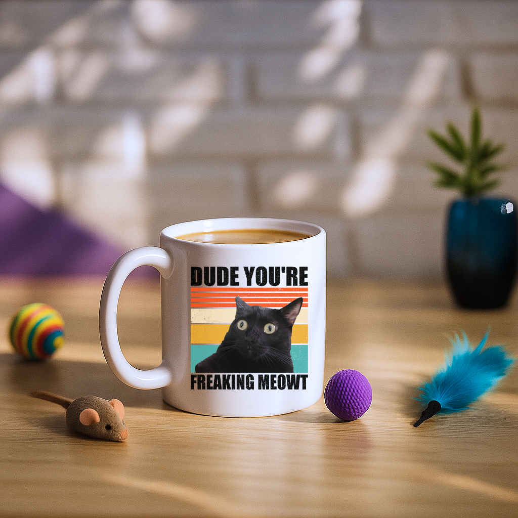 Dude You're Freaking Meowt Mug