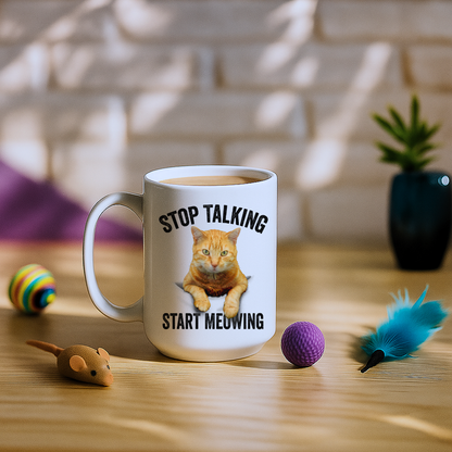Stop Talking Start Mewing Mug