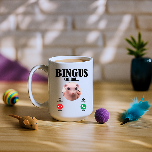 Cat Bingus Hairless is Calling Mug