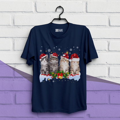 Cat Christmas Light Santa T-Shirt