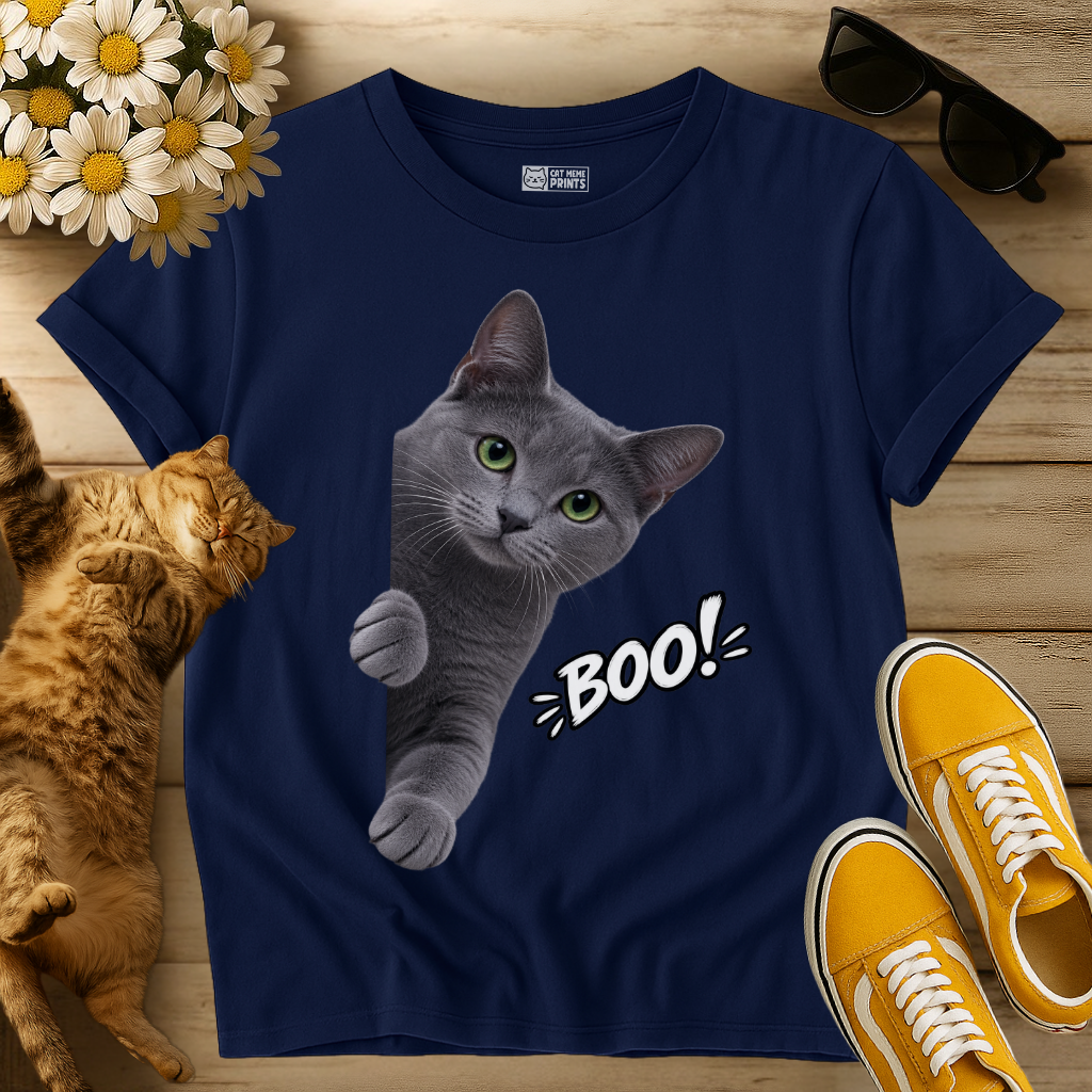 Blue Russian Cat Boo T-Shirt