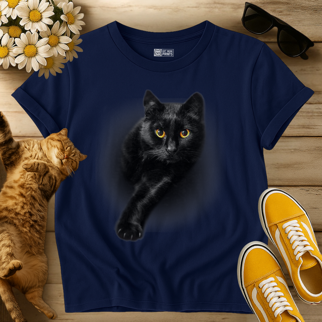 Black Cat Yellow Eyes T-Shirt