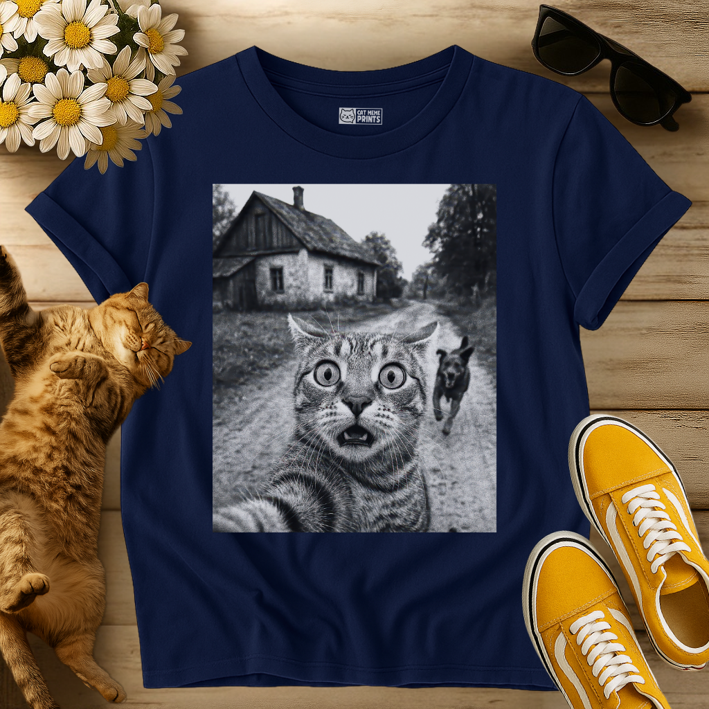 Cat Selfie With Dog T-Shirt