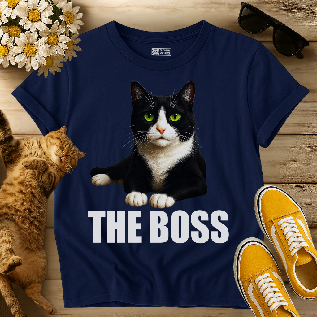 Tuxedo Cat is The Boss T-Shirt