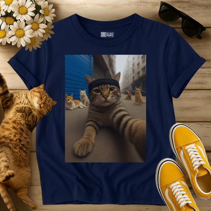 Gangster Cat Selfie with Street Cats T-Shirt