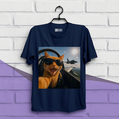 Cat Selfie Jet Airplane T-Shirt