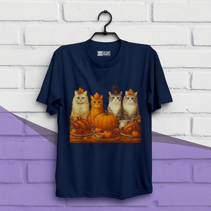 Cats Dinner Feast Fall Thanksgiving T-Shirt