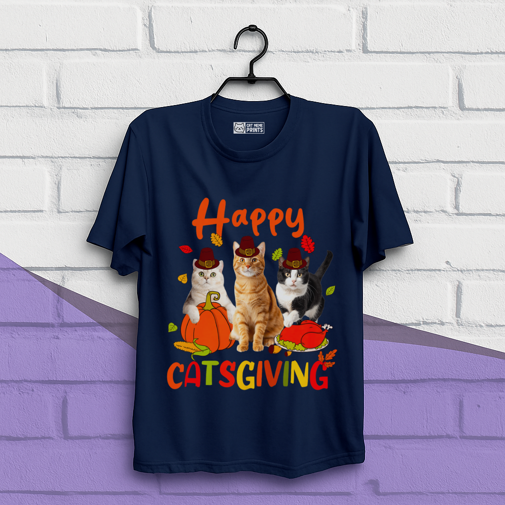 Happy Catsgiving fall Thanksgiving T-Shirt