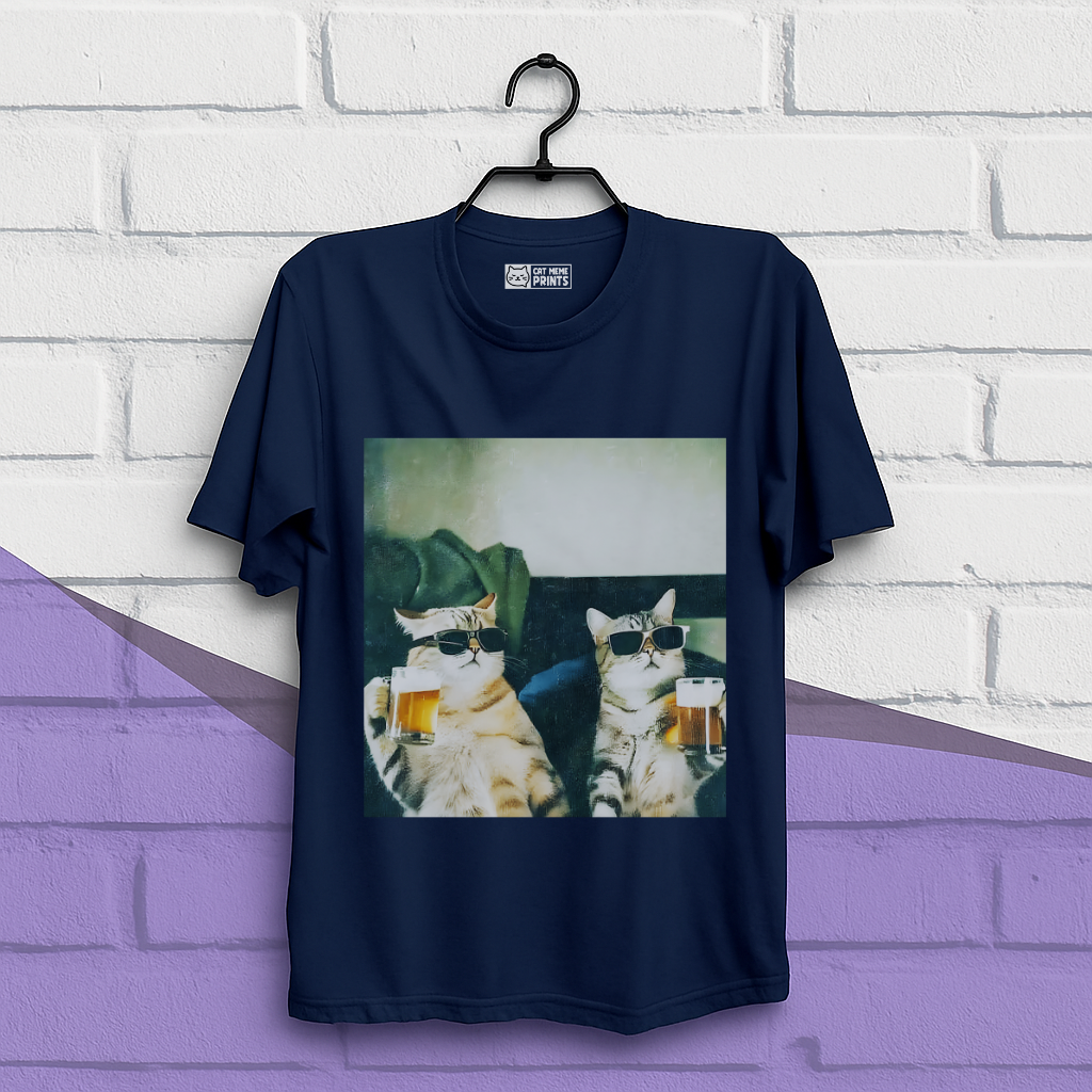 Chill And Cool Cats Drinking T-Shirt
