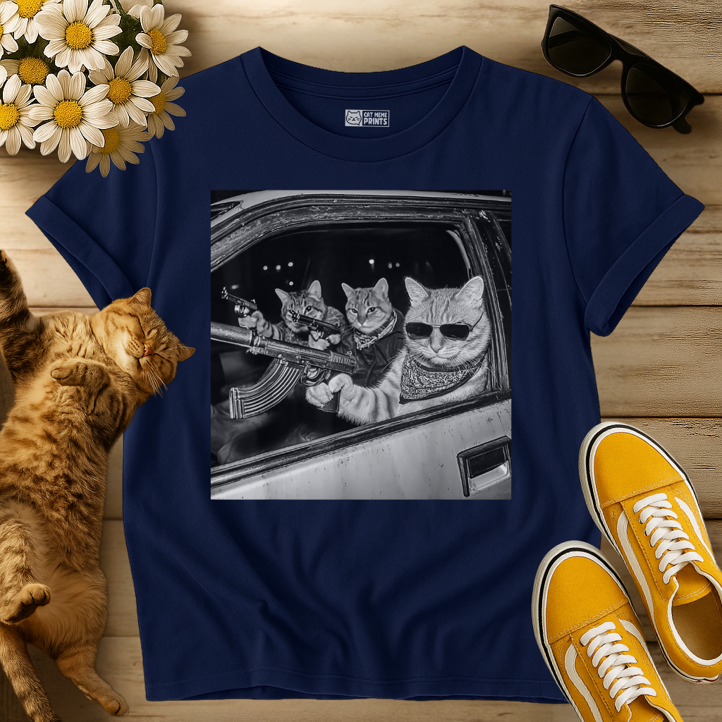 Gangster Cat Meme Selfie T-Shirt