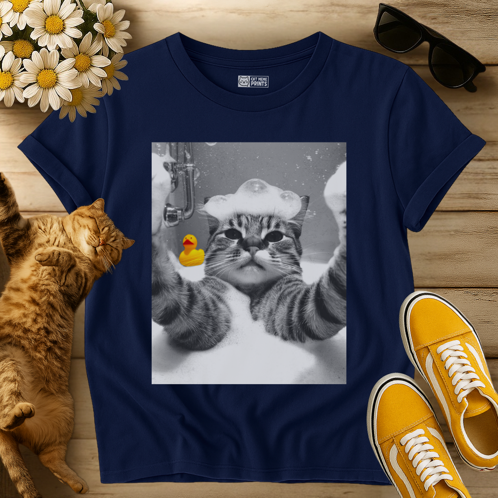 Cat Selfie in Bathtub T-Shirt