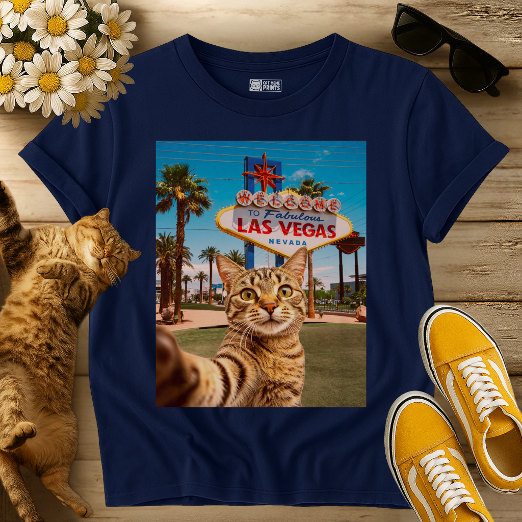 Cat Selfie Las Vegas T-Shirt