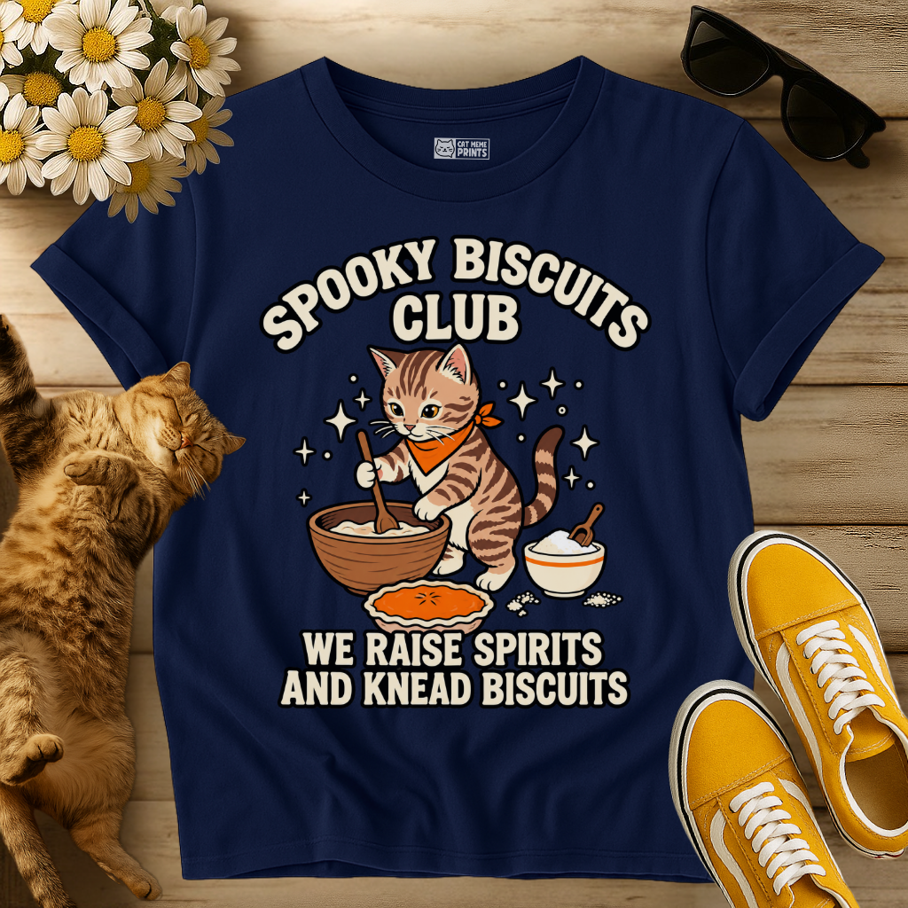 Cat Spooky Biscuits Club T-Shirt
