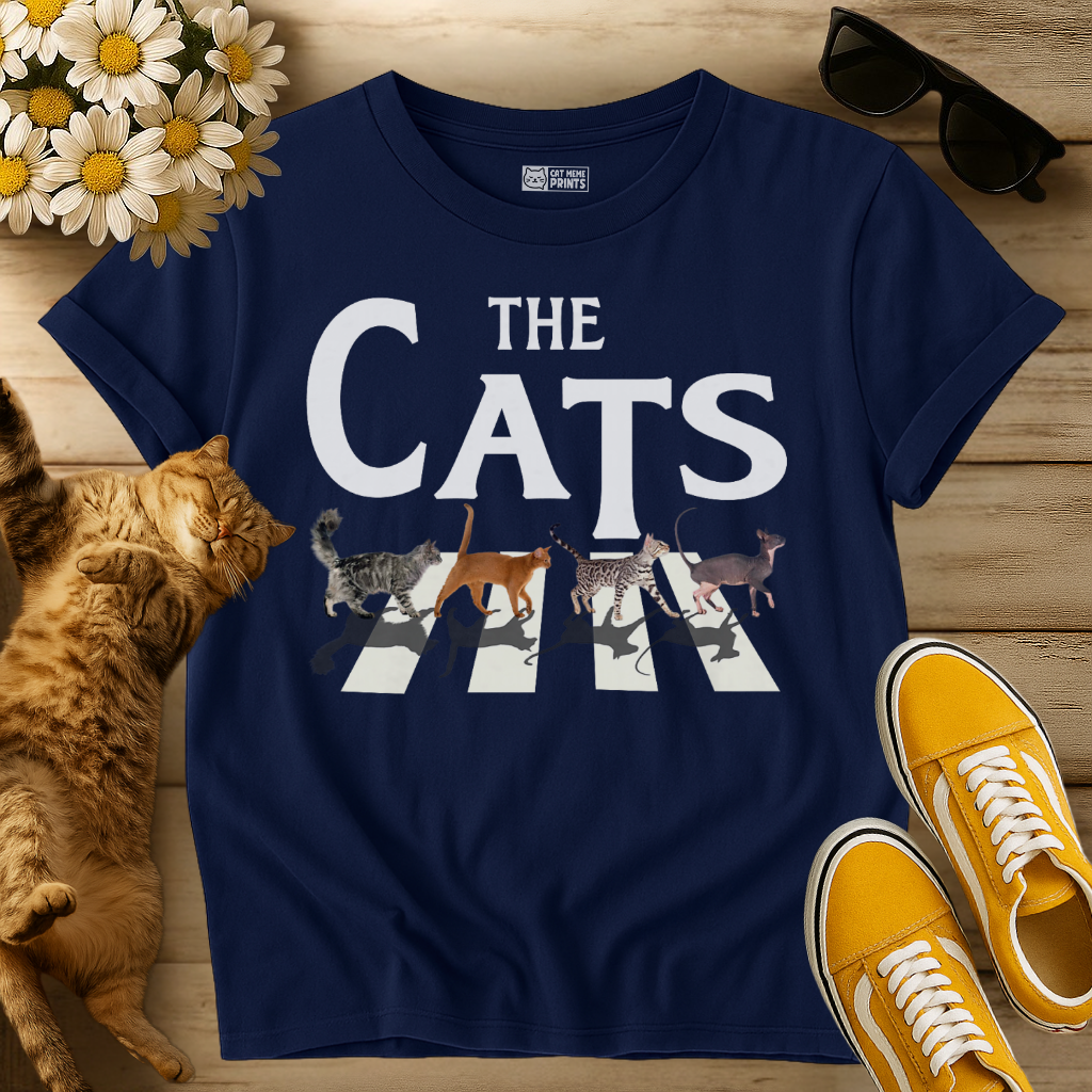 Tabby Road: The Cat Rock Band Parody T-Shirt