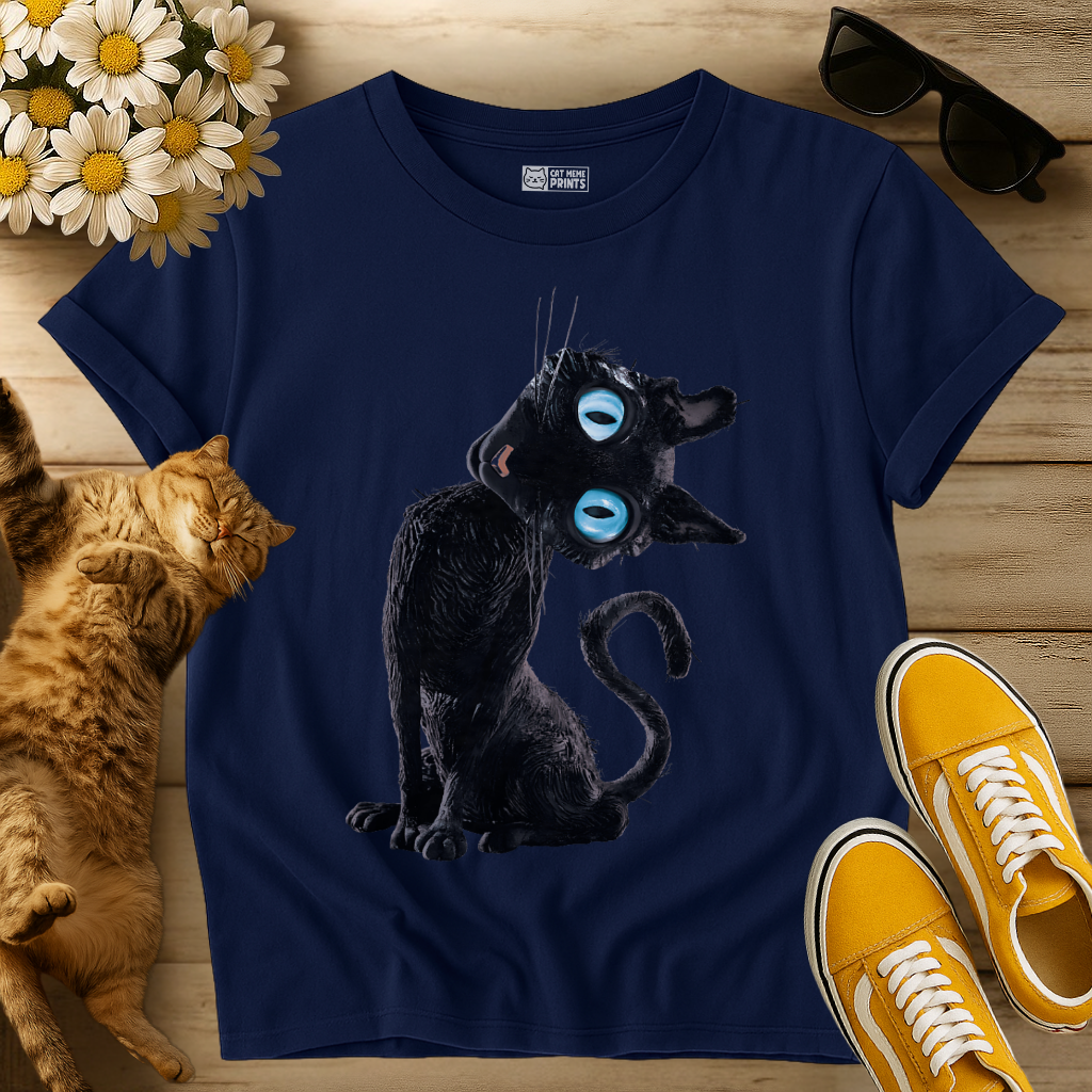 Black Cat Lazy T-Shirt