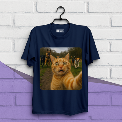 Cat Selfie With Dogs Cat Meme T-Shirt