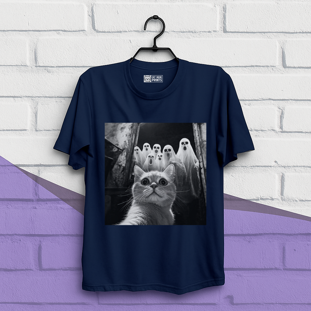 Cat Selfie With Ghosts T-Shirt
