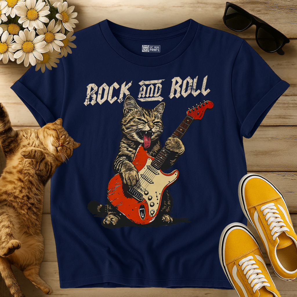 Guitarist Cat Rock and Roll T-Shirt
