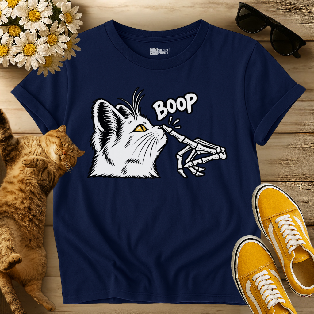 Cat Skeleton Hand Boop T-Shirt