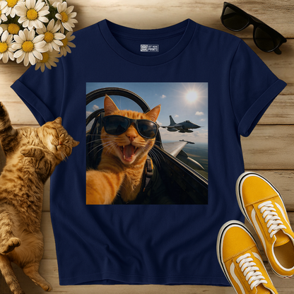 Cat Selfie Jet Airplane T-Shirt
