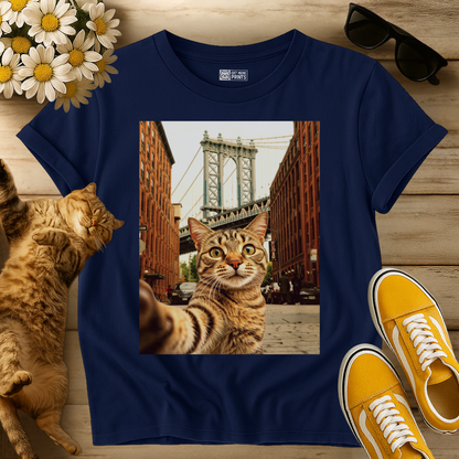 Cat Selfie Brooklyn Manhattan Bridge T-Shirt