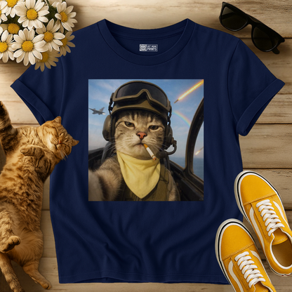 Pilot Cat Selfie T-Shirt