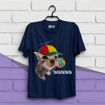 Cat With Lollipop lalala Cat Meme T-Shirt