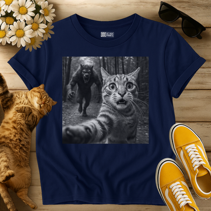 Cat Selfie With Werewolf T-Shirt