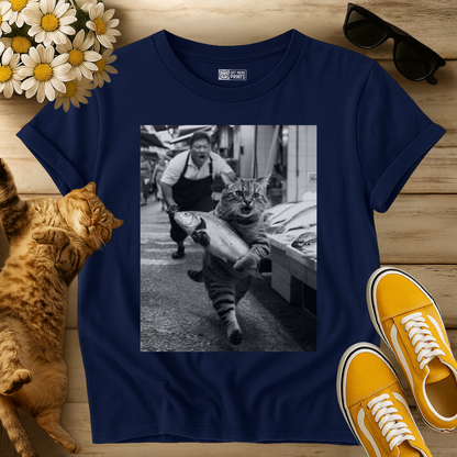 Cat Steals Fish Market T-Shirt