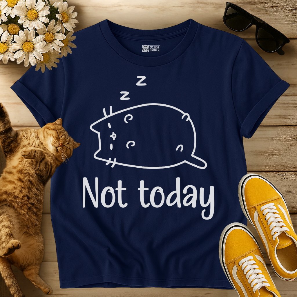 Not Today Crazy Cat T-Shirt