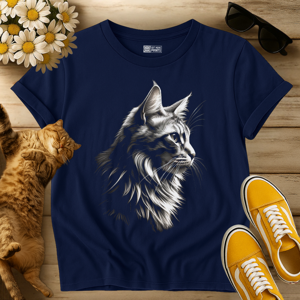 Maine-Coon Cat Side Profile T-Shirt