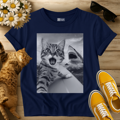 Cat Selfie With Shark T-Shirt