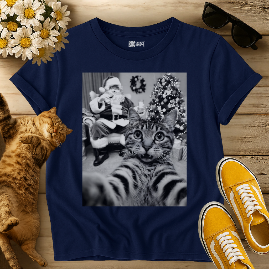 Cat Selfie with Santa Claus T-Shirt