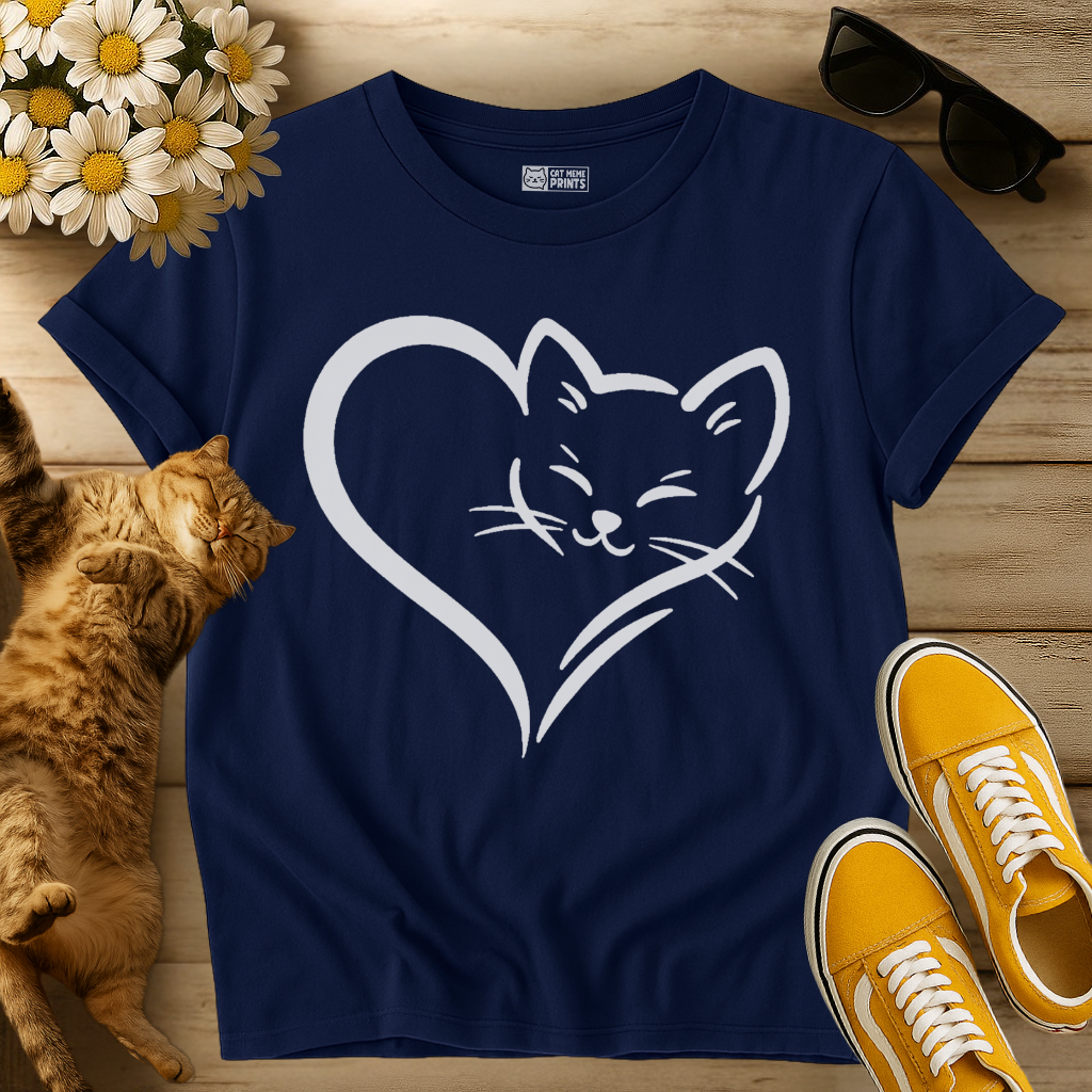 Cute Cat Heart T-Shirt