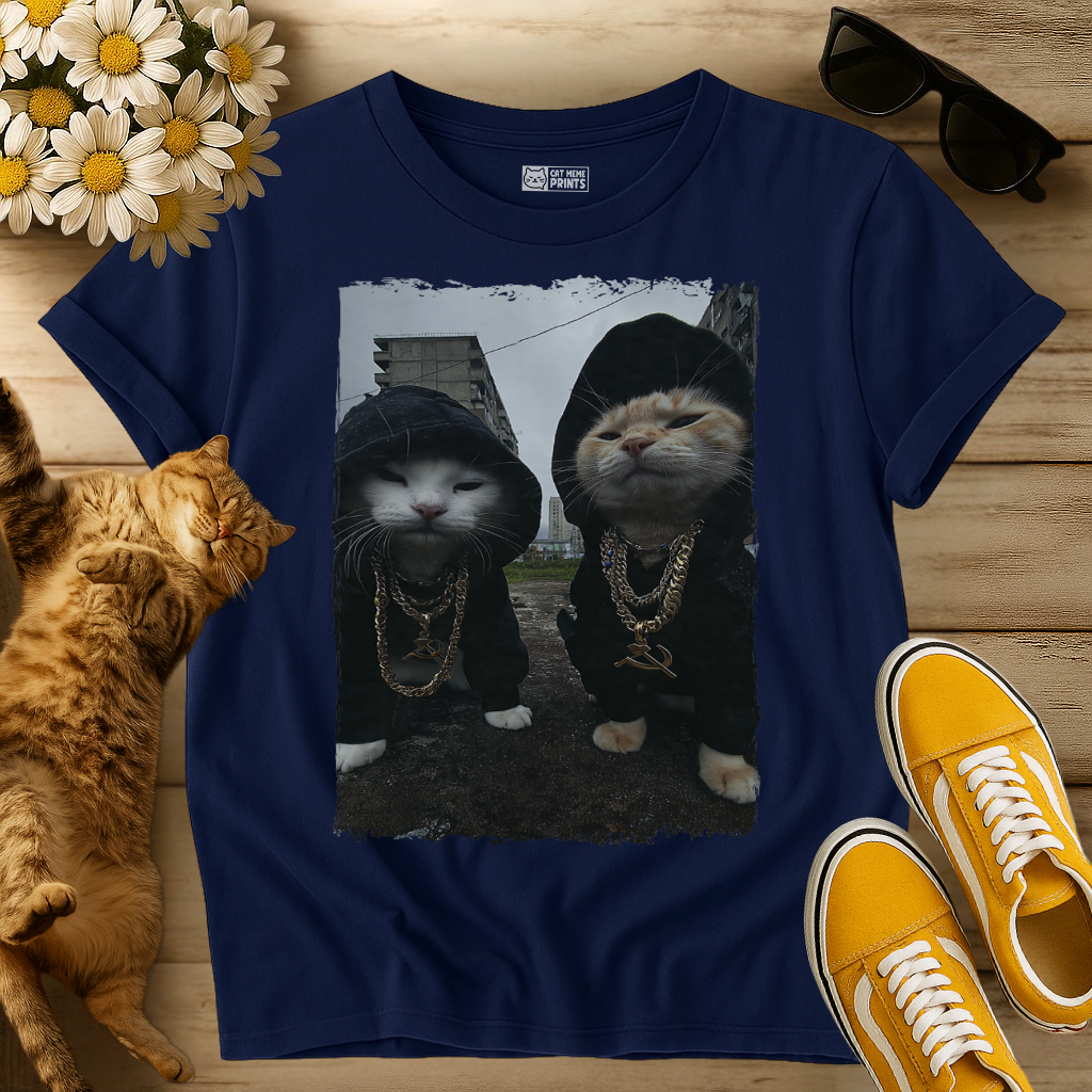 Gangster Cats in Streetwear T-Shirt